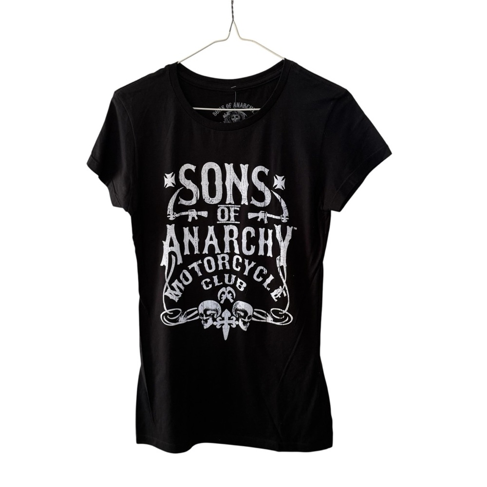 Sons of Anarchy Motorcycle Club Women’s Fitted Graphic T Shirt L, XL, XXL Black